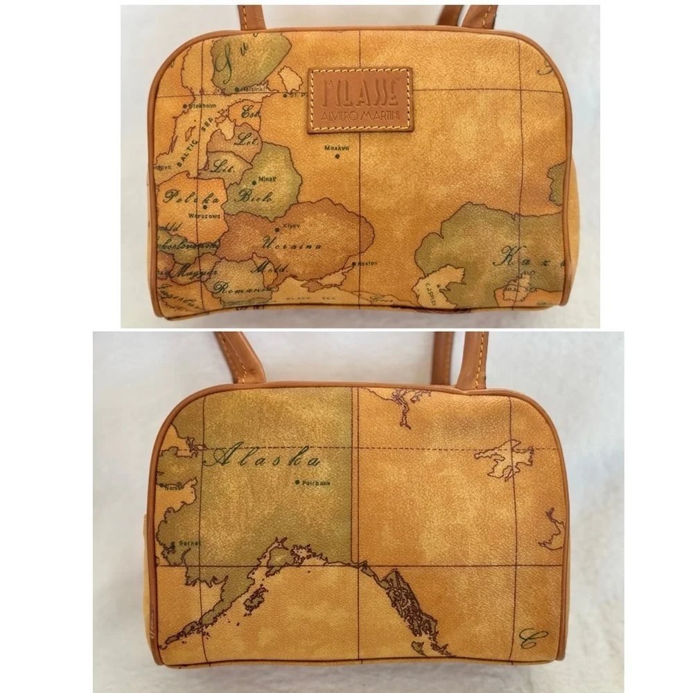 Alviero Martini Women's Tan Map Print Bag